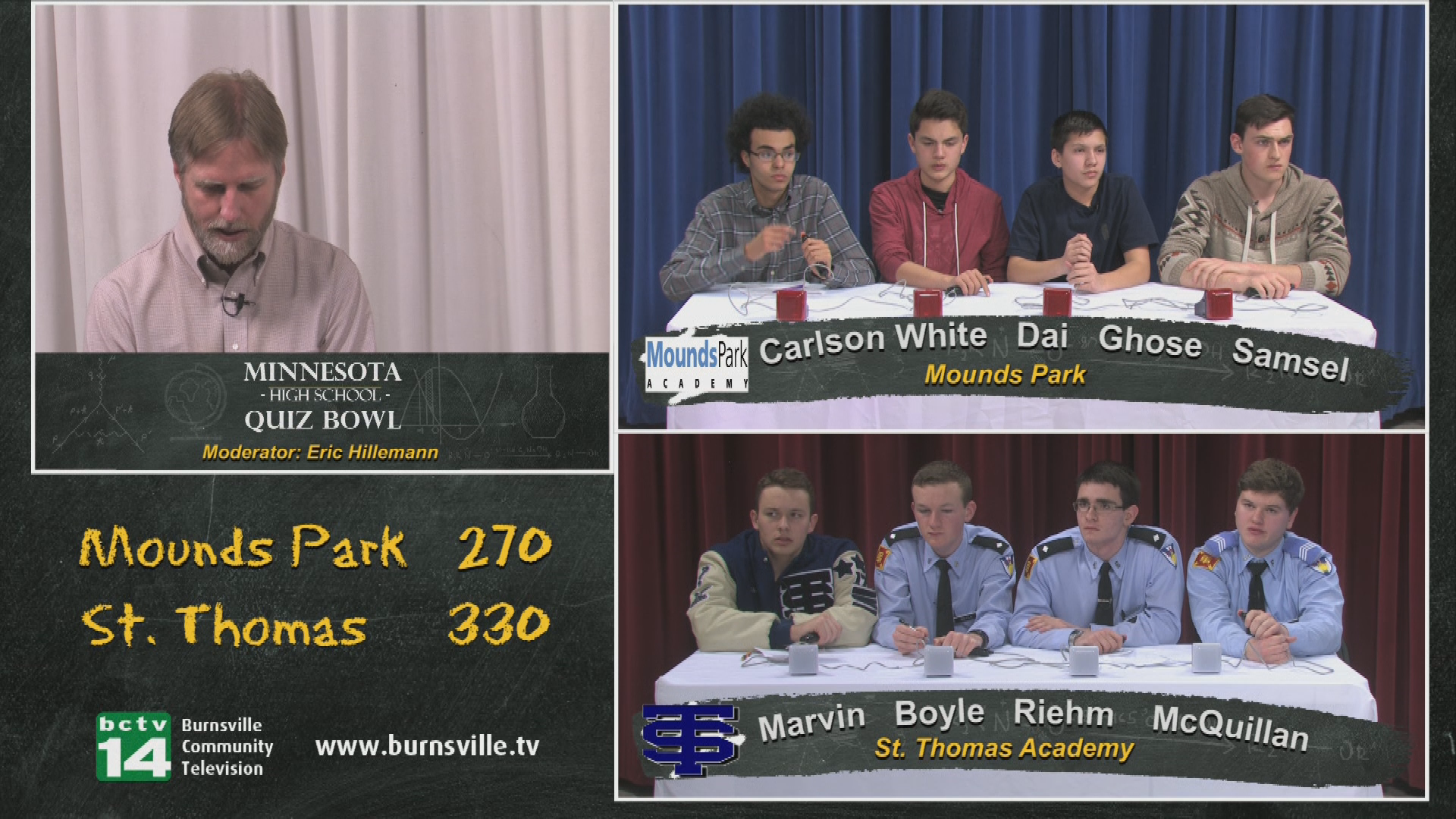 High School Quiz Bowl 2016: Mounds Park vs. St. Thomas Academy