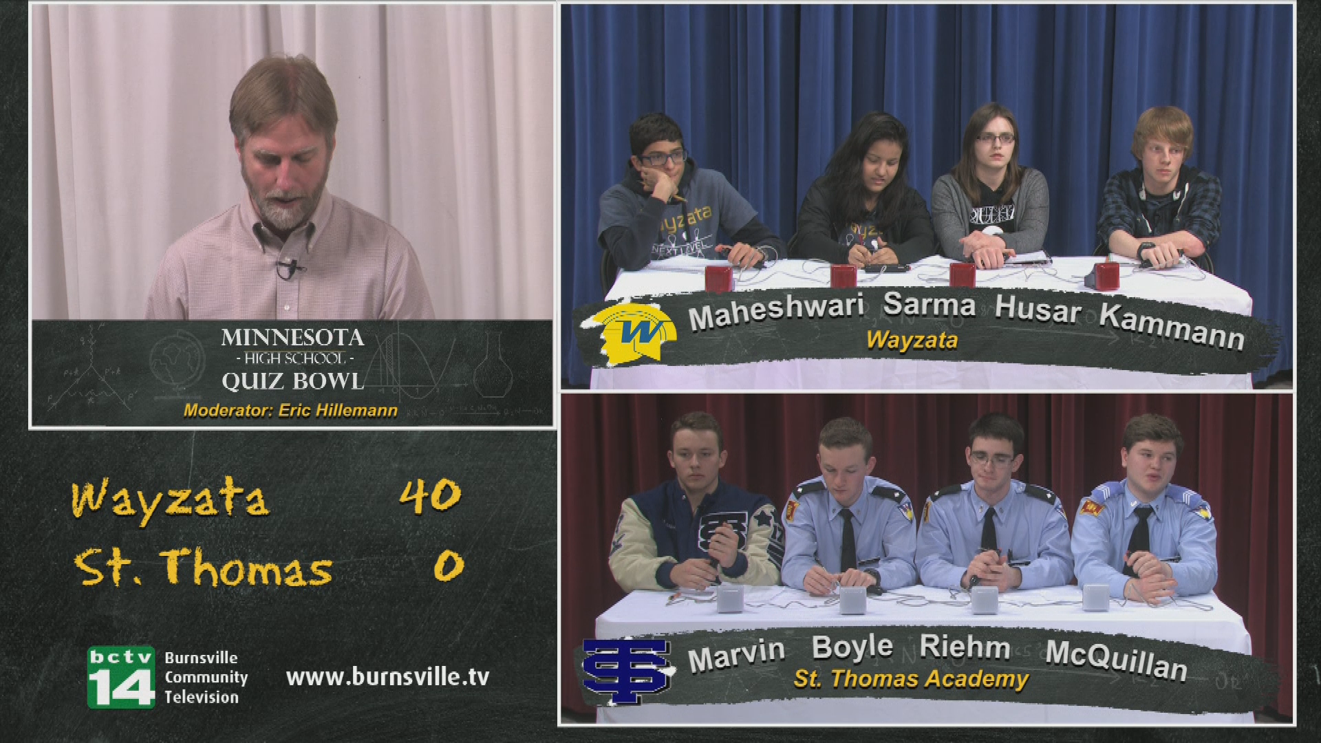 High School Quiz Bowl 2016: St. Thomas Academy vs. Wayzata